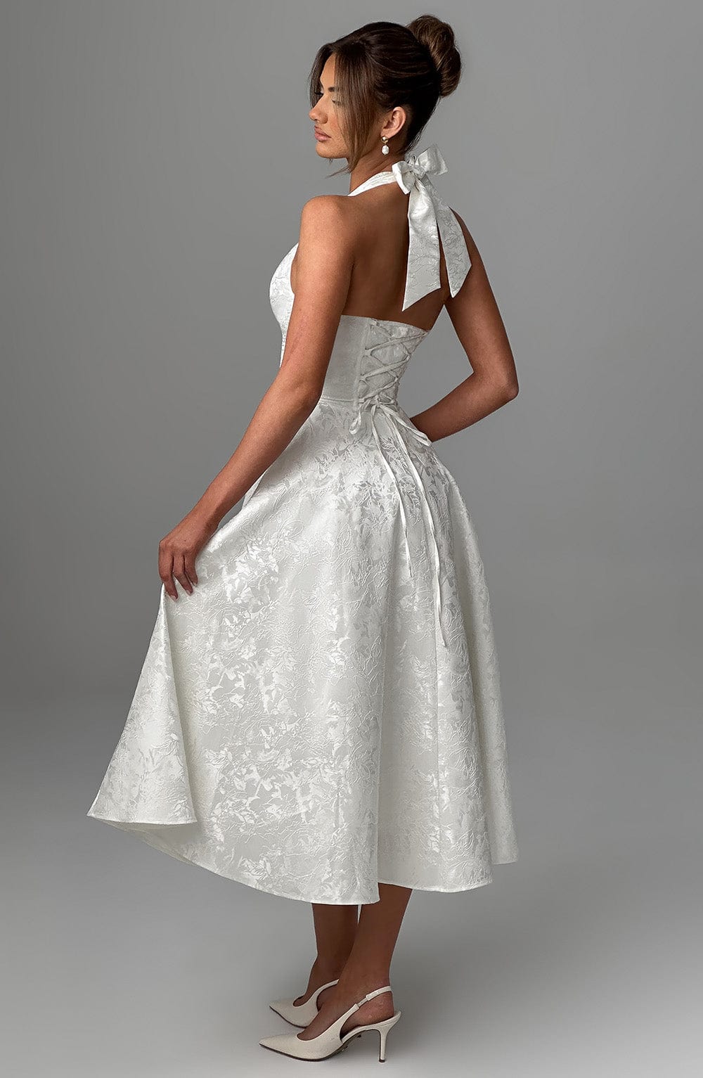 Violetta | Midi dress with a high neckline