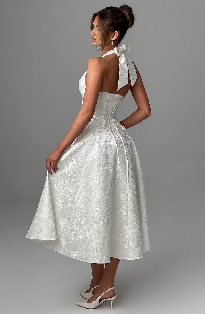 Violetta | Midi dress with a high neckline