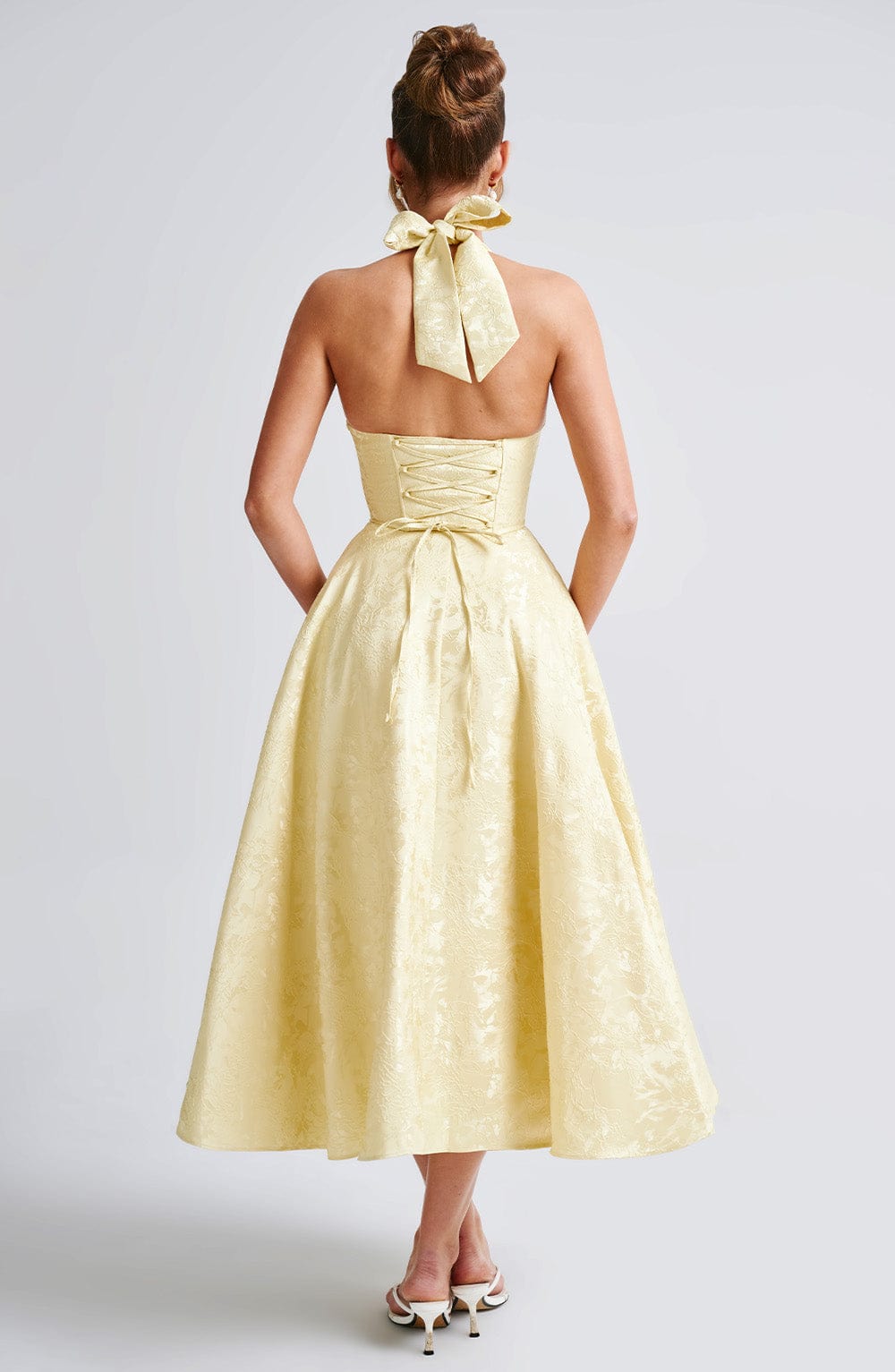 Violetta | Midi dress with a high neckline