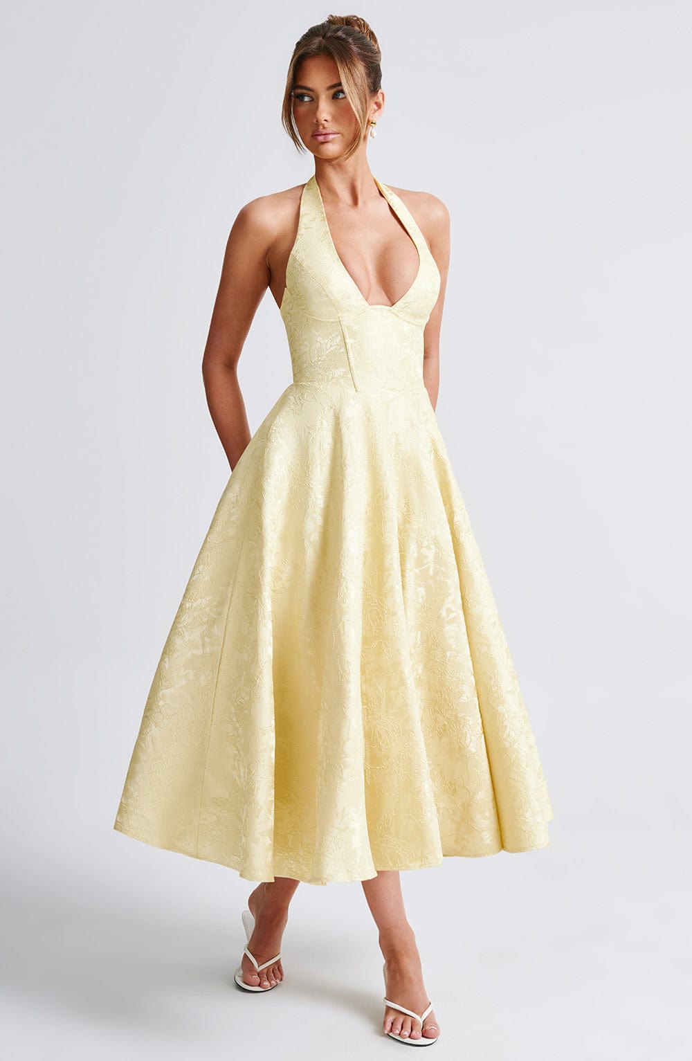 Violetta | Midi dress with a high neckline