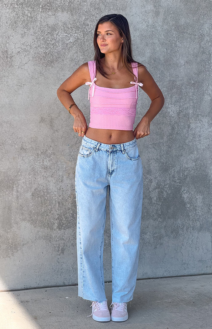 She's Yours Vintage Blue Denim Wide Leg Boyfriend Jeans!