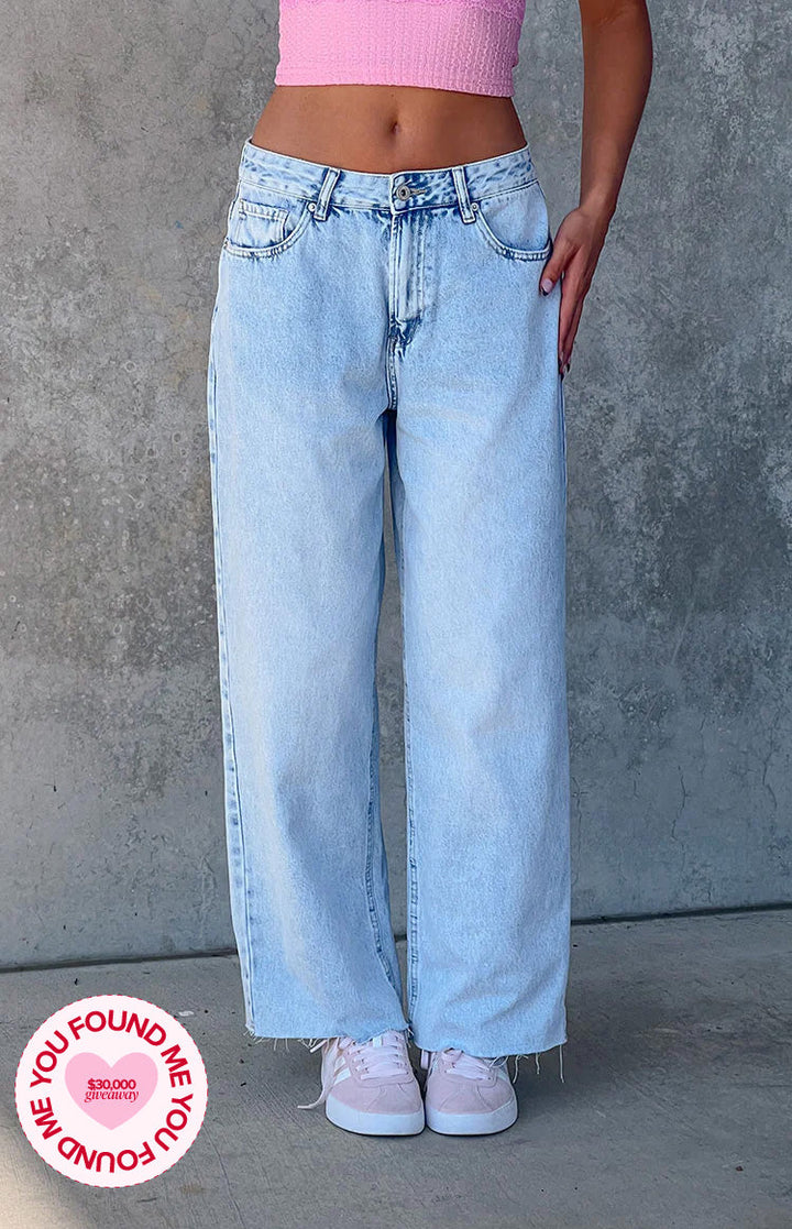She's Yours Vintage Blue Denim Wide Leg Boyfriend Jeans!