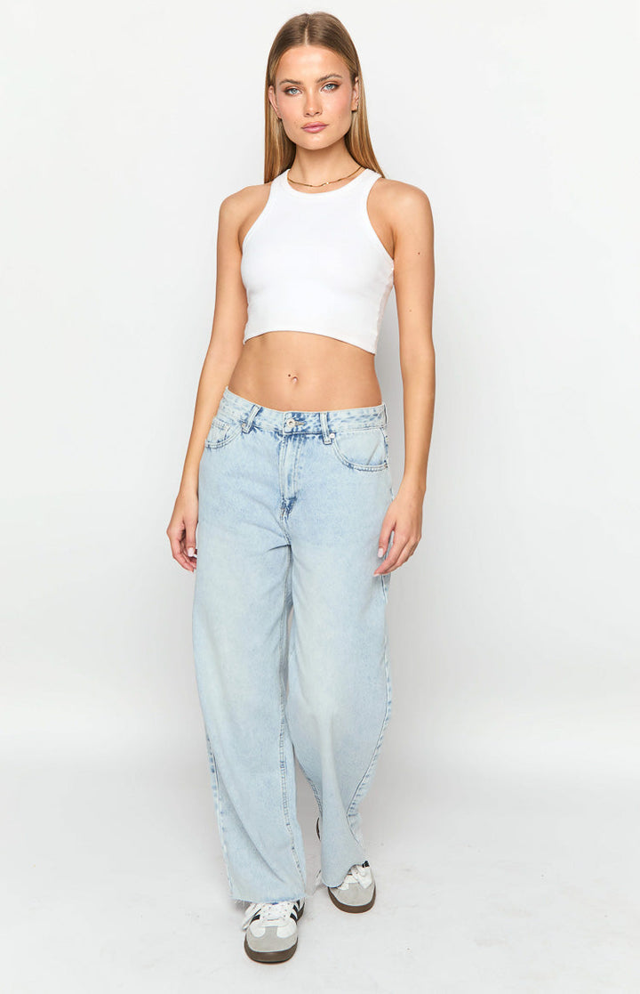 She's Yours Vintage Blue Denim Wide Leg Boyfriend Jeans!